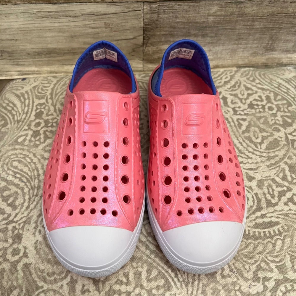 Skechers Cali Gear Kids Pink Blue Perforated Slip On Water Shoes Size 13